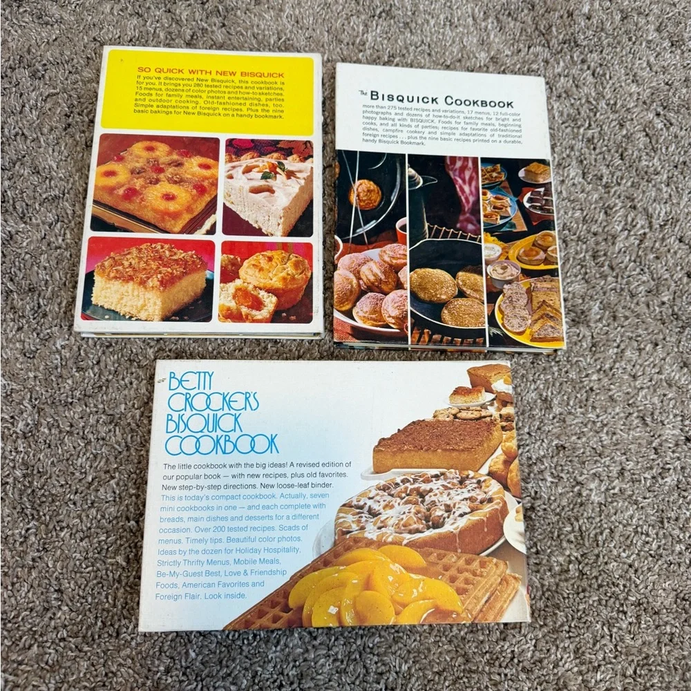 Betty Crocker Vintage Bisquick Cookbooks Lot of 3 1964 1967 1971 Small Spiral